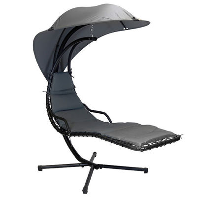 Atualize o seu pátio moderno de metal Stand hamaca cadeira de balanço com almofada e cobertura solar