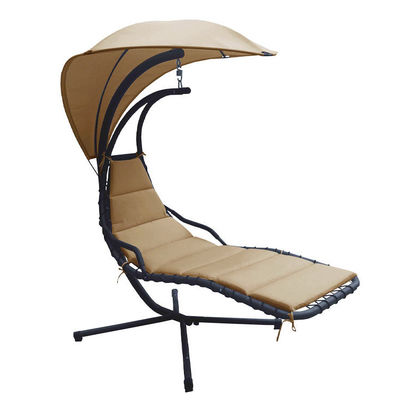 Atualize o seu pátio moderno de metal Stand hamaca cadeira de balanço com almofada e cobertura solar