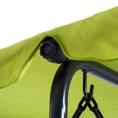 Cushion de poliéster AJUNION Swing Canopy Outdoor Hammock 3 lugares Patio Swing Chair com Canopy ajustável