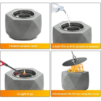 Pounds AJUNION portátil Mini Concreto Poço de Fogo Tabletop álcool queima Poço de Fogo Bowl
