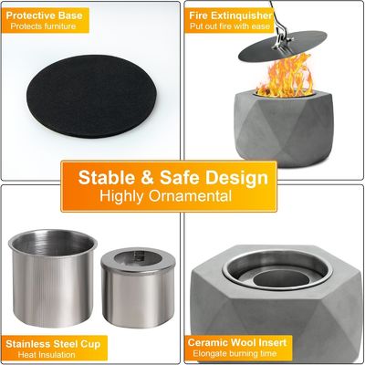 Pounds AJUNION portátil Mini Concreto Poço de Fogo Tabletop álcool queima Poço de Fogo Bowl
