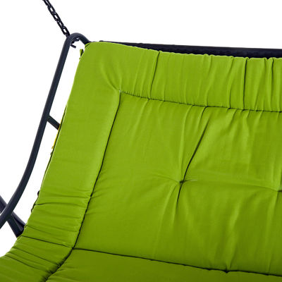 Cushion de poliéster AJUNION Swing Canopy Outdoor Hammock 3 lugares Patio Swing Chair com Canopy ajustável