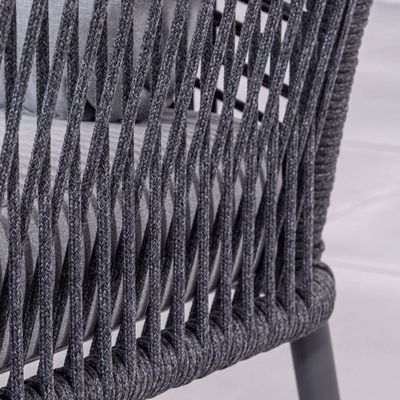 Quadro de alumínio AJUNION Tecido de corda Mobiliário de jardim Sofá de salão Conjunto com mesa HPL