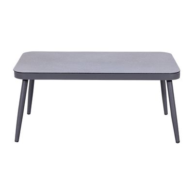 Quadro de alumínio AJUNION Tecido de corda Mobiliário de jardim Sofá de salão Conjunto com mesa HPL