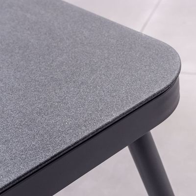 Quadro de alumínio AJUNION Tecido de corda Mobiliário de jardim Sofá de salão Conjunto com mesa HPL