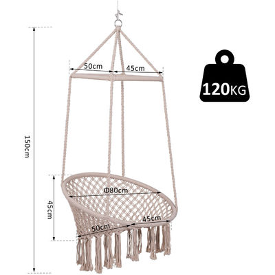 AJUNIÃO Macrame hamaca cadeira balançante pendente quadro de metal corda de algodão correio embalagem Y