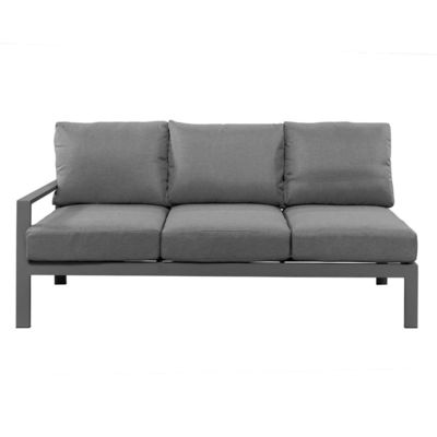 Quadro de alumínio Sofá de jardim moderno em forma de L com mesa de café Tamanho L 120 x W60 x H45cm