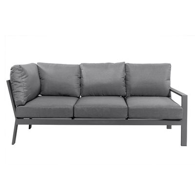 Quadro de alumínio Sofá de jardim moderno em forma de L com mesa de café Tamanho L 120 x W60 x H45cm