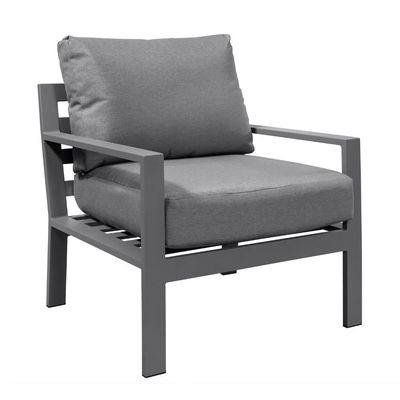 Quadro de alumínio Sofá de jardim moderno em forma de L com mesa de café Tamanho L 120 x W60 x H45cm