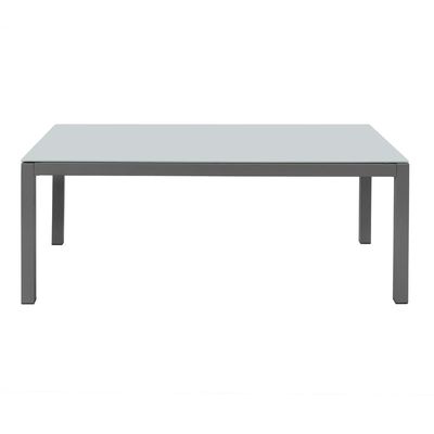 Quadro de alumínio Sofá de jardim moderno em forma de L com mesa de café Tamanho L 120 x W60 x H45cm