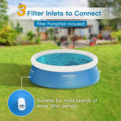 Piscina extra grande e redonda de PVC para família AJUNION 12ft x 33in para jardim ao ar livre