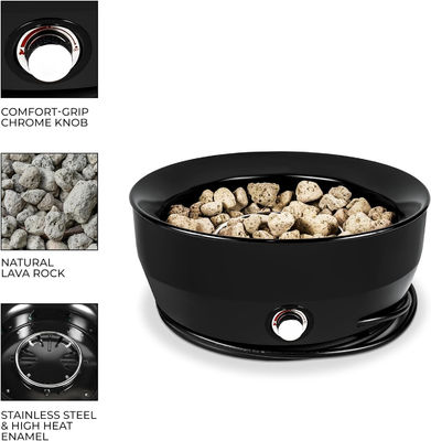 Fogo de gás sem fumo, redondo, de 24,2"D x 24,2"W x 11,1"H 60000 BTU para acampamento ao ar livre