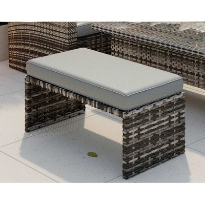 AJUNION Mobiliário de Jardim de Rattan PE com Mesa de Jantar L96xW49xH35cm
