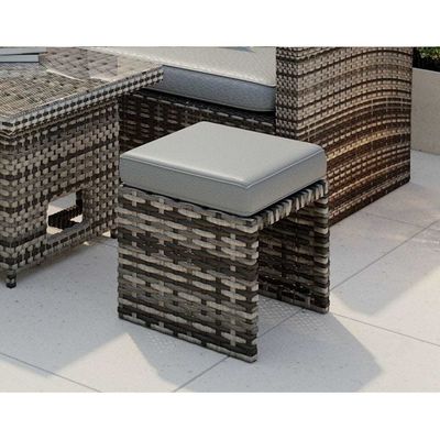AJUNION Mobiliário de Jardim de Rattan PE com Mesa de Jantar L96xW49xH35cm