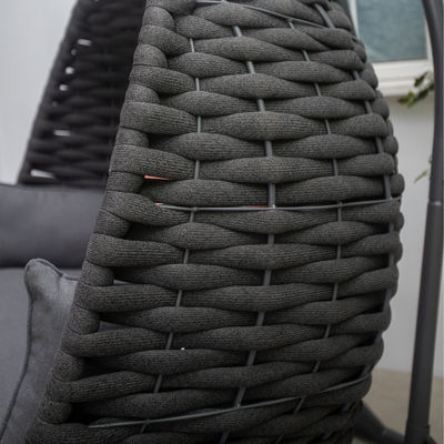80 kg Capacidade de carga PE Rattan Double Seat Swing Egg Chair para mobiliário de luxo para o exterior