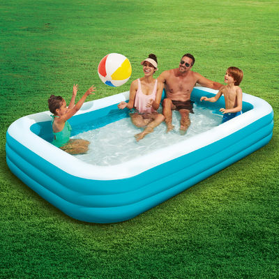Divertimento familiar garantido com a piscina inflável AJUNION de 10 pés e 2 encosto de costas com almofada de ar
