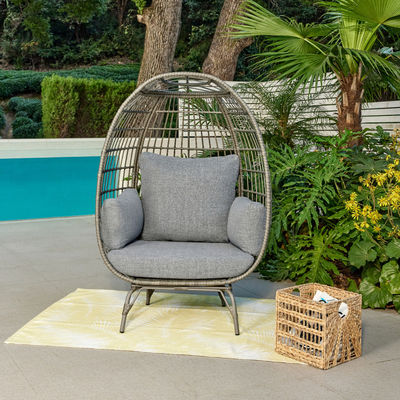 80 kg Capacidade de carga PE Rattan Double Seat Swing Egg Chair para mobiliário de luxo para o exterior