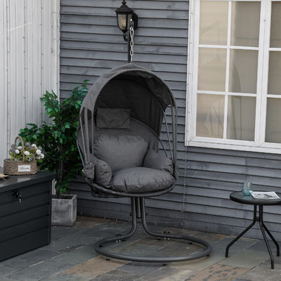 80 kg Capacidade de carga PE Rattan Double Seat Swing Egg Chair para mobiliário de luxo para o exterior