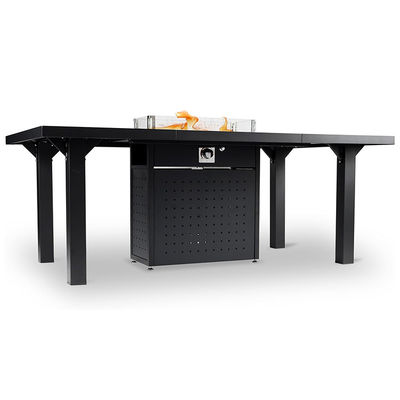 Rectangular mesa de jantar fogo sem fumaça de gás de propano fogão de poço mesa para jardim do pátio