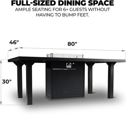Rectangular mesa de jantar fogo sem fumaça de gás de propano fogão de poço mesa para jardim do pátio