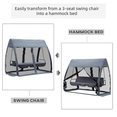 Transforme o seu espaço exterior com uma cadeira balançante de 3 lugares cama em rede da AJUNION