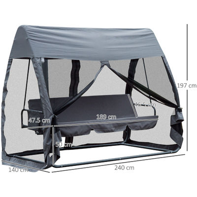 Transforme o seu espaço exterior com uma cadeira balançante de 3 lugares cama em rede da AJUNION