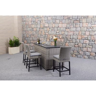 PE Wicker Rattan Outdoor High Bar Chair e Set de Mesa para Mobiliário de Jantar Moderno