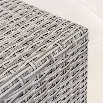 Sofá de jardim de tamanho grande em forma de L Sofá de jardim de madeira PE Sofá de ar livre 8 peças Rattan Set de móveis de ar livre