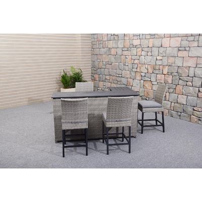 PE Wicker Rattan Outdoor High Bar Chair e Set de Mesa para Mobiliário de Jantar Moderno