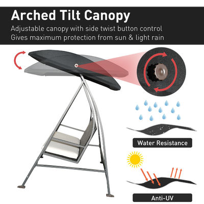Embalagem de correio Y AJUNION Silla balançante de varanda de jardim Silla de vime Silla pendurada Silla de pátio Balanços com dossel