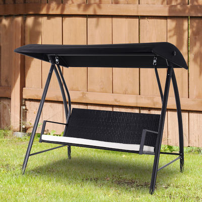Embalagem de correio Y AJUNION Silla balançante de varanda de jardim Silla de vime Silla pendurada Silla de pátio Balanços com dossel