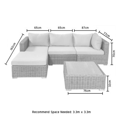 Mobiliário de exterior AJUNION Modern Garden Set PE Rattan Patio Mobiliário Round Wicker Set