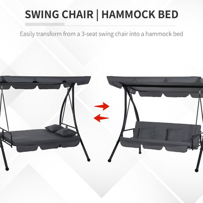 Melhore o seu pátio com o AJUNION 3 lugares Swing Garden Hammock Chair 30kg Weight Limit
