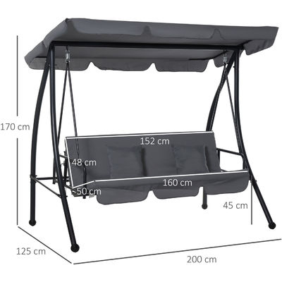 Melhore o seu pátio com o AJUNION 3 lugares Swing Garden Hammock Chair 30kg Weight Limit