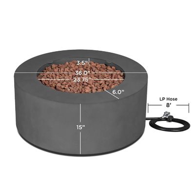 Mesa de fogão de gás de propano exterior com tamanho de 36 "L x 36" W x 15 "H e design sem fumaça