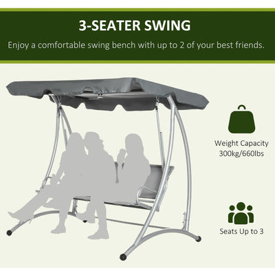 190L x 130W x 172H cm Garden Hammock Bench Swing com Canopy ajustável por AJUNION