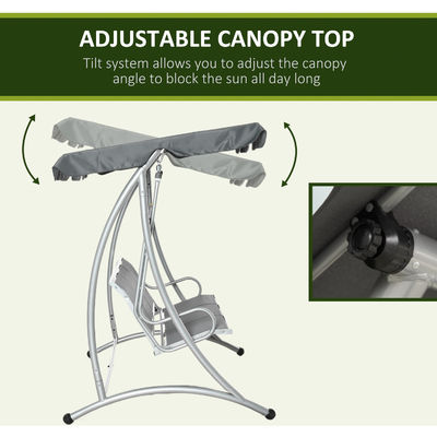 190L x 130W x 172H cm Garden Hammock Bench Swing com Canopy ajustável por AJUNION