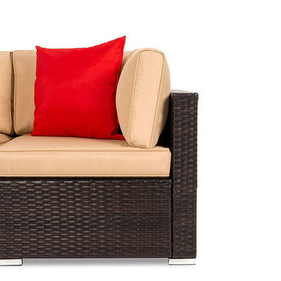 Hotel Área exterior Área interna Patio Jardim Balcão Piscina Praia Tecido PE Wicker Rattan Lounge Set de Sofá Modular Seccional