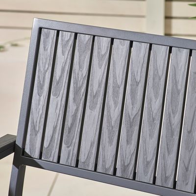 Villa Patio Set de Jantar AJUNION 8 lugares Mesa e cadeiras ao ar livre com moldura de alumínio