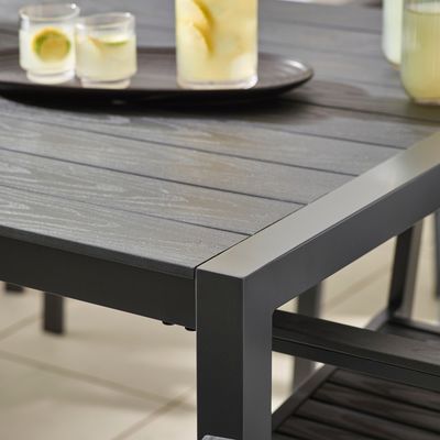 Villa Patio Set de Jantar AJUNION 8 lugares Mesa e cadeiras ao ar livre com moldura de alumínio