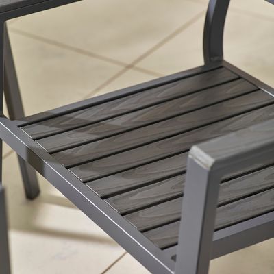 Villa Patio Set de Jantar AJUNION 8 lugares Mesa e cadeiras ao ar livre com moldura de alumínio