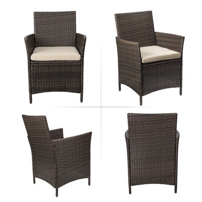 Conjunto de móveis de exterior com poltronas empilháveis e cadeiras de vime de rotão sintético