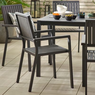 Villa Patio Set de Jantar AJUNION 8 lugares Mesa e cadeiras ao ar livre com moldura de alumínio