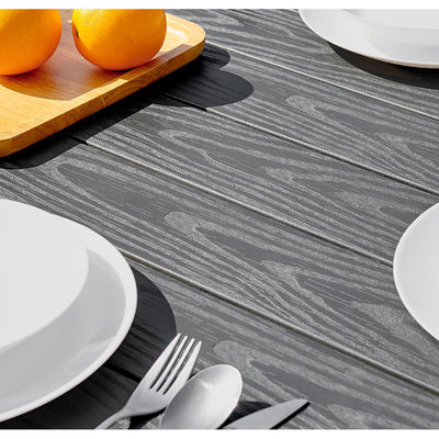 Villa Patio Set de Jantar AJUNION 8 lugares Mesa e cadeiras ao ar livre com moldura de alumínio