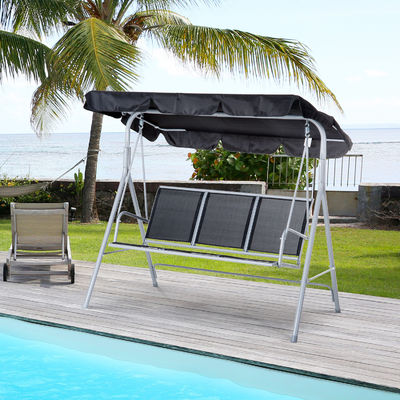 170W x 153H cm Cadeira de balanço de metal ao ar livre Banco de jardim Cadeira de hamaca pendurada Balanço de varanda