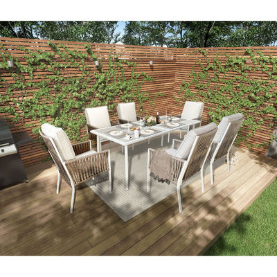 Modern Outdoor Table and Chairs Set for Restaurant Dining AJUNION Alumínio Dining