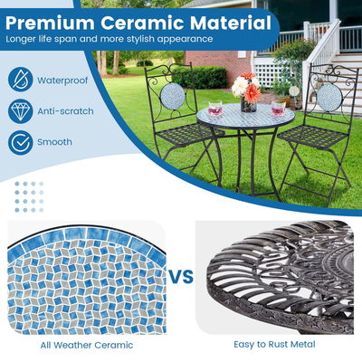 Melhore a sua decoração exterior com o AJUNION All Weather Bistro Set