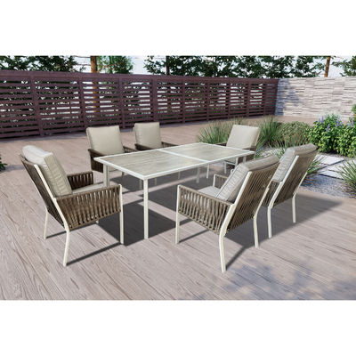 Modern Outdoor Table and Chairs Set for Restaurant Dining AJUNION Alumínio Dining
