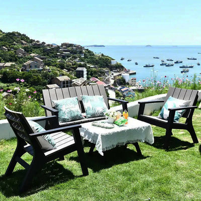 Conjunto de jardim nórdico para pátio exterior Balcão Café Café de plástico Mesa e cadeira de jantar