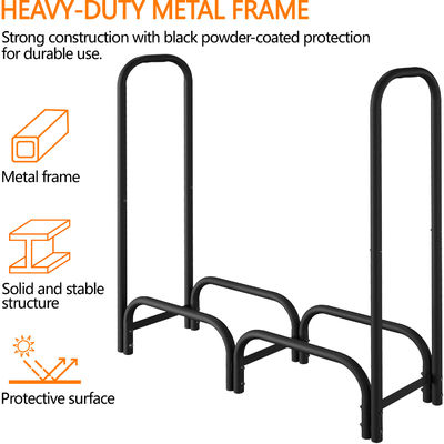 AJUNION Estante para armazenamento de lenha para armazenamento interno e externo W123 x D34 x H124,5cm